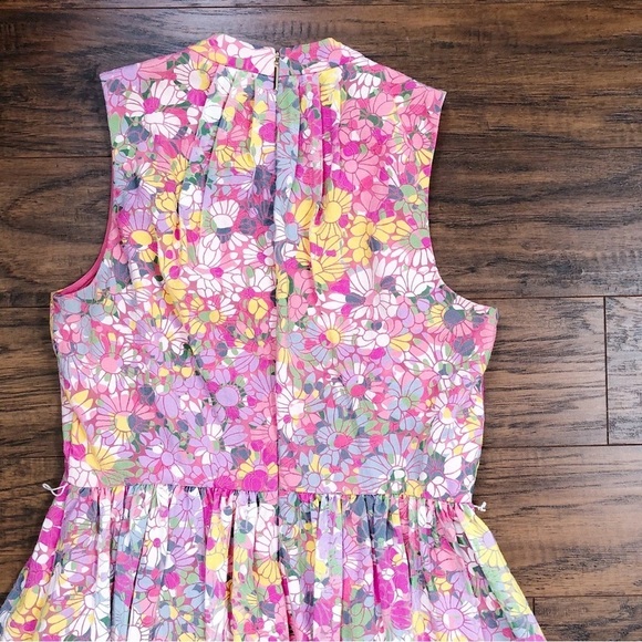 Kate Spade • Floral Dots Burnout Dress sleeveless fit & flare pink yellow blue - Picture 13 of 15